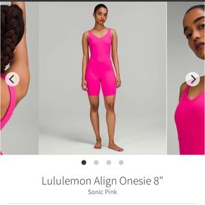Lululemon align onesie Bodysuit 8” Sonic Pink Sz 8